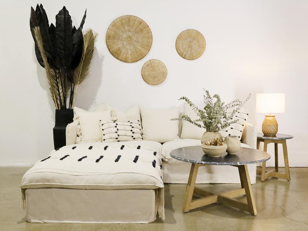 Balzac Marble And Wood Side Table Black