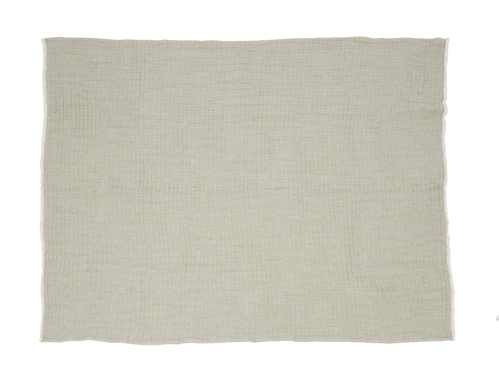 Manly Kantha Sage ribbed Throw Blanket