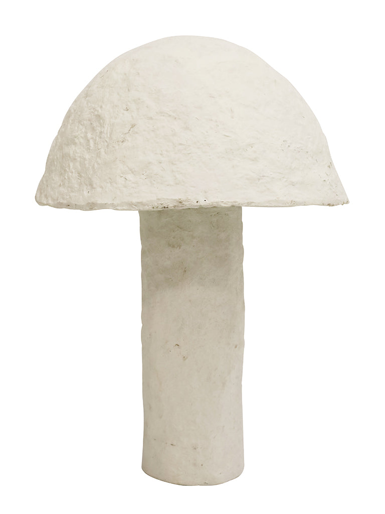 Mushroom Table Lamp Paper Mache Off White 45CM