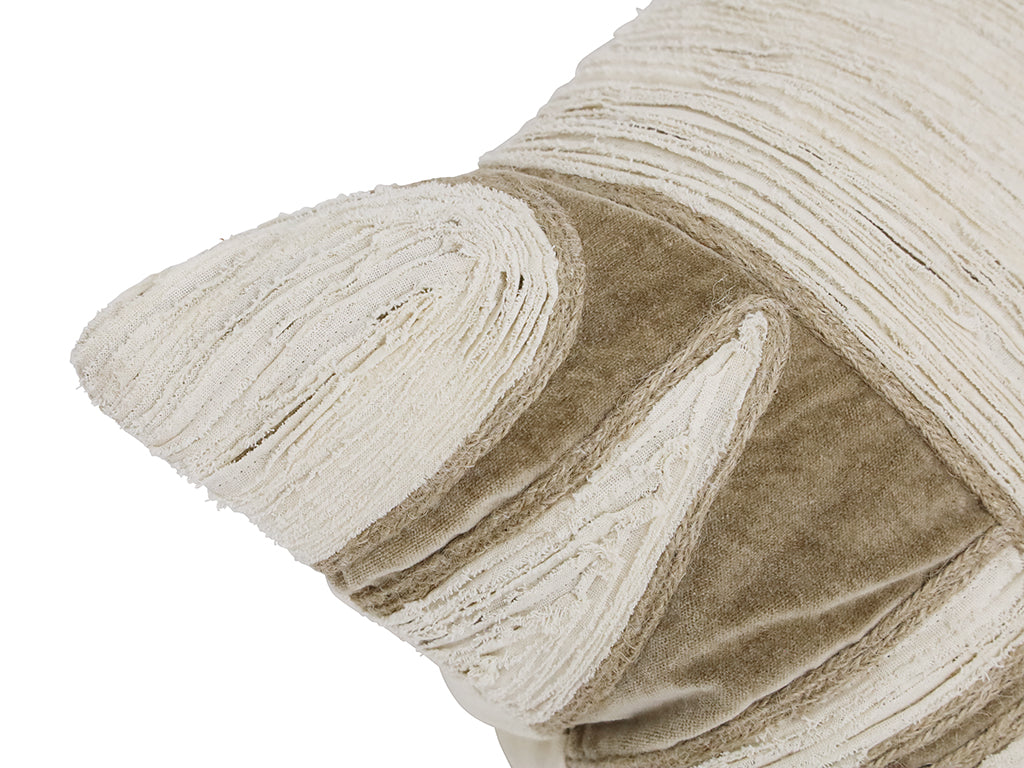 Allure Velvey Stone Washed Cushion Taupe & Beige 45X45CM