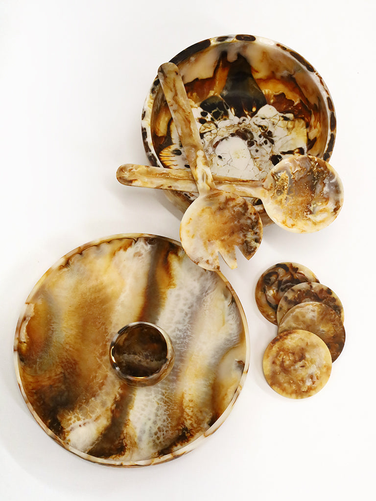 S/2 Dino Resin Salad Servers Tortoise