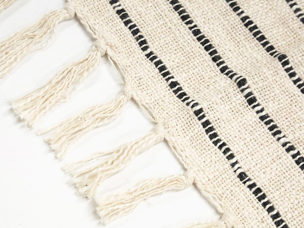 Zuri Cotton Slub Throw Natural/Black 150x125CM