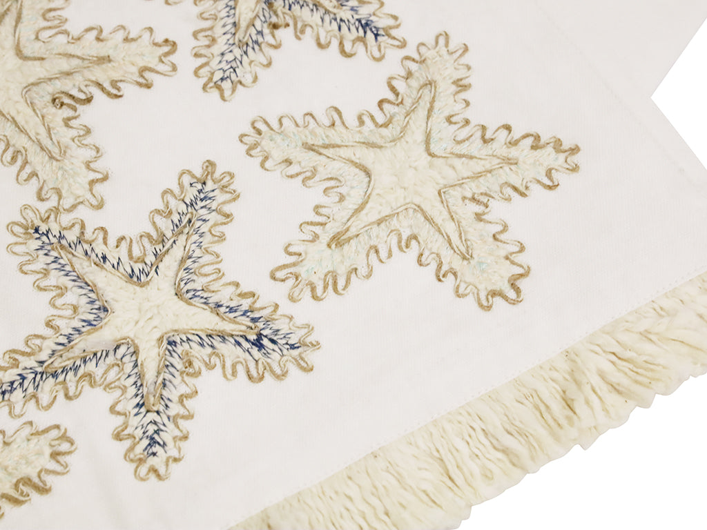 Coralie Linen Starfish Embroidered Table Runner 220X35CM