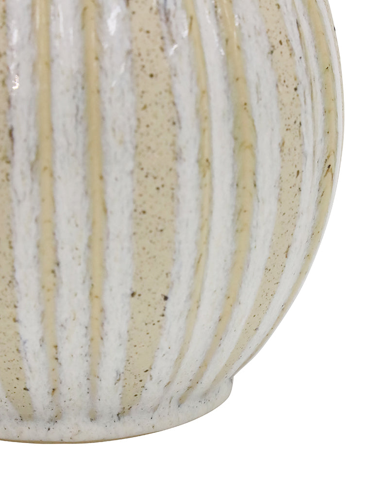 Admire Ceramic Vase White & Natural Short 21X27CM