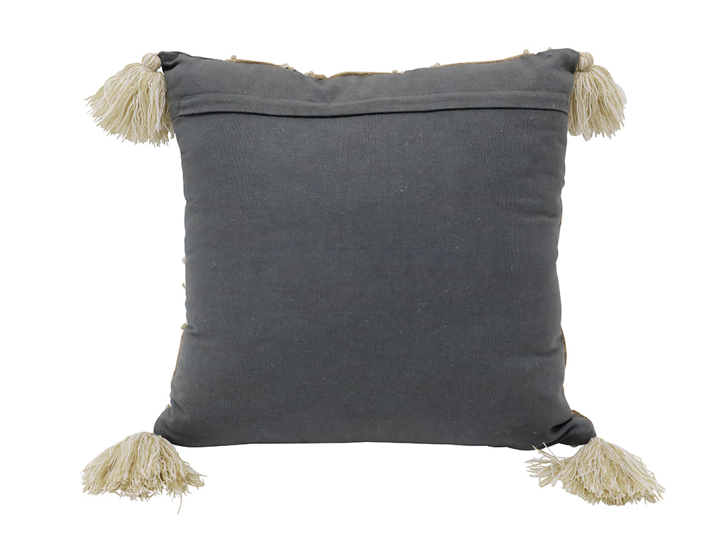 Zazu Velvet Stone Wash Square Cushion Black & Toffee 45x45cm