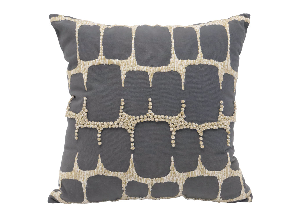 Zazu Velvet Stone Wash Square Cushion Black & Natural 45x45cm