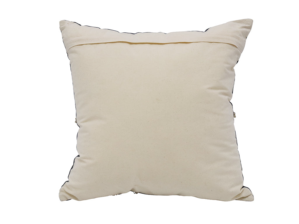Zazu Velvet Stone Wash Square Cushion Black & Natural 45x45cm