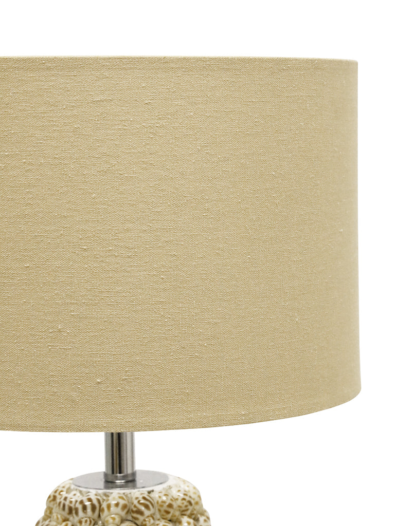 Coastal Reiki Shell Table Lamp Natural With Linen Shade