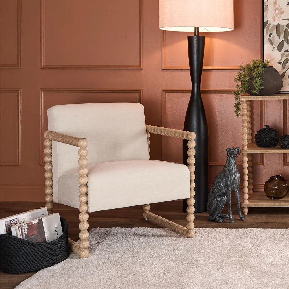 Bobbin Oak Armchair Natural Linen