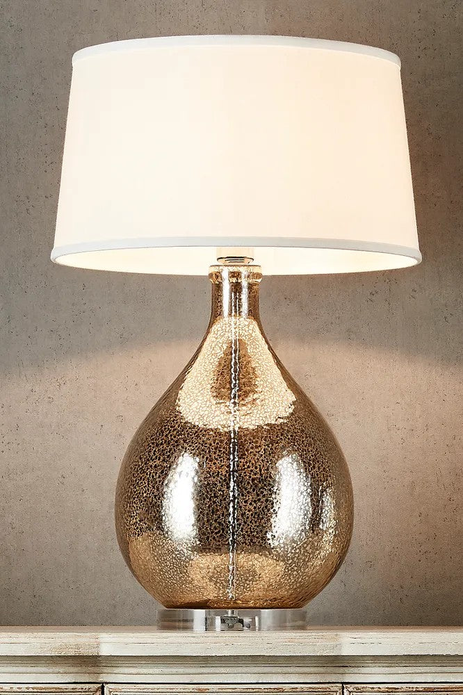 Brompton Table Lamp with Linen Shade Silver