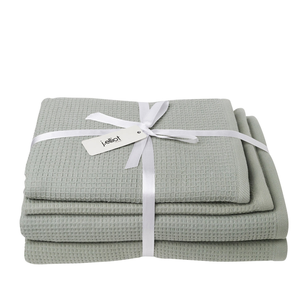 J.Elliot Camilla Waffle S/4 Bath Towel Set Pistachio