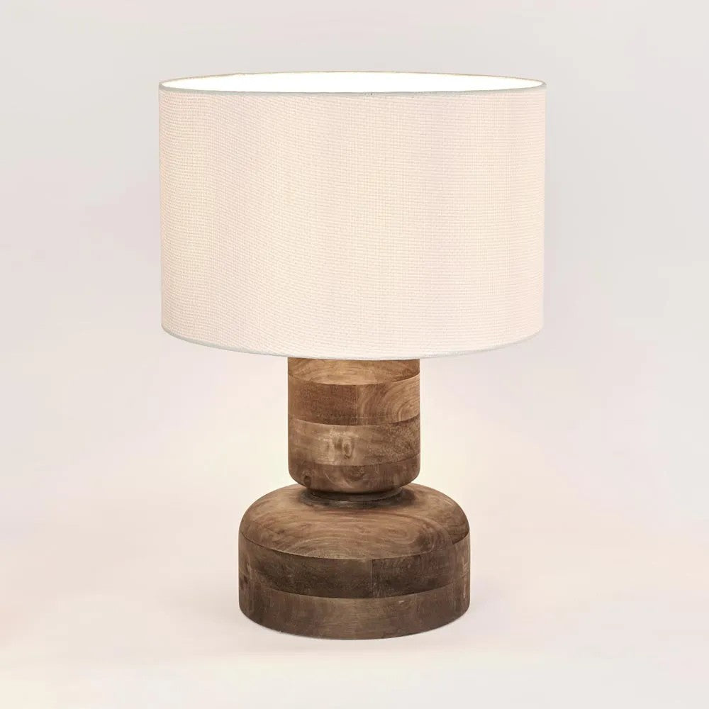 Clem Timber Table Lamp White Shade