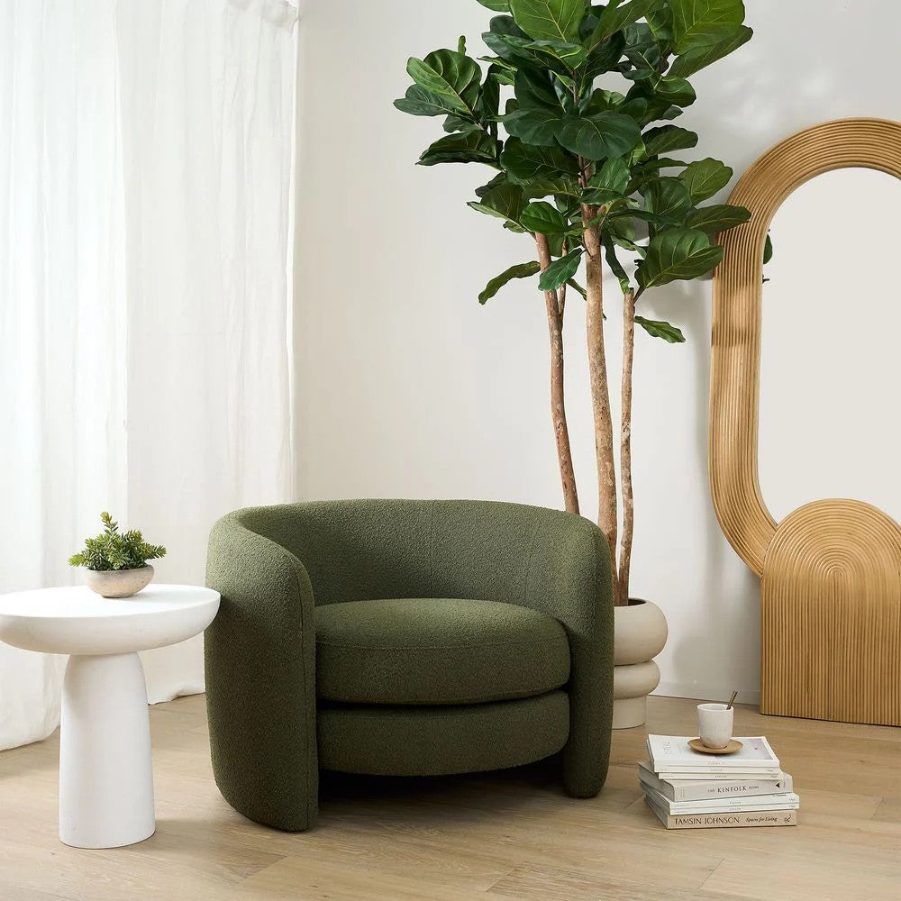 Cora ArmChair Olive Boucle
