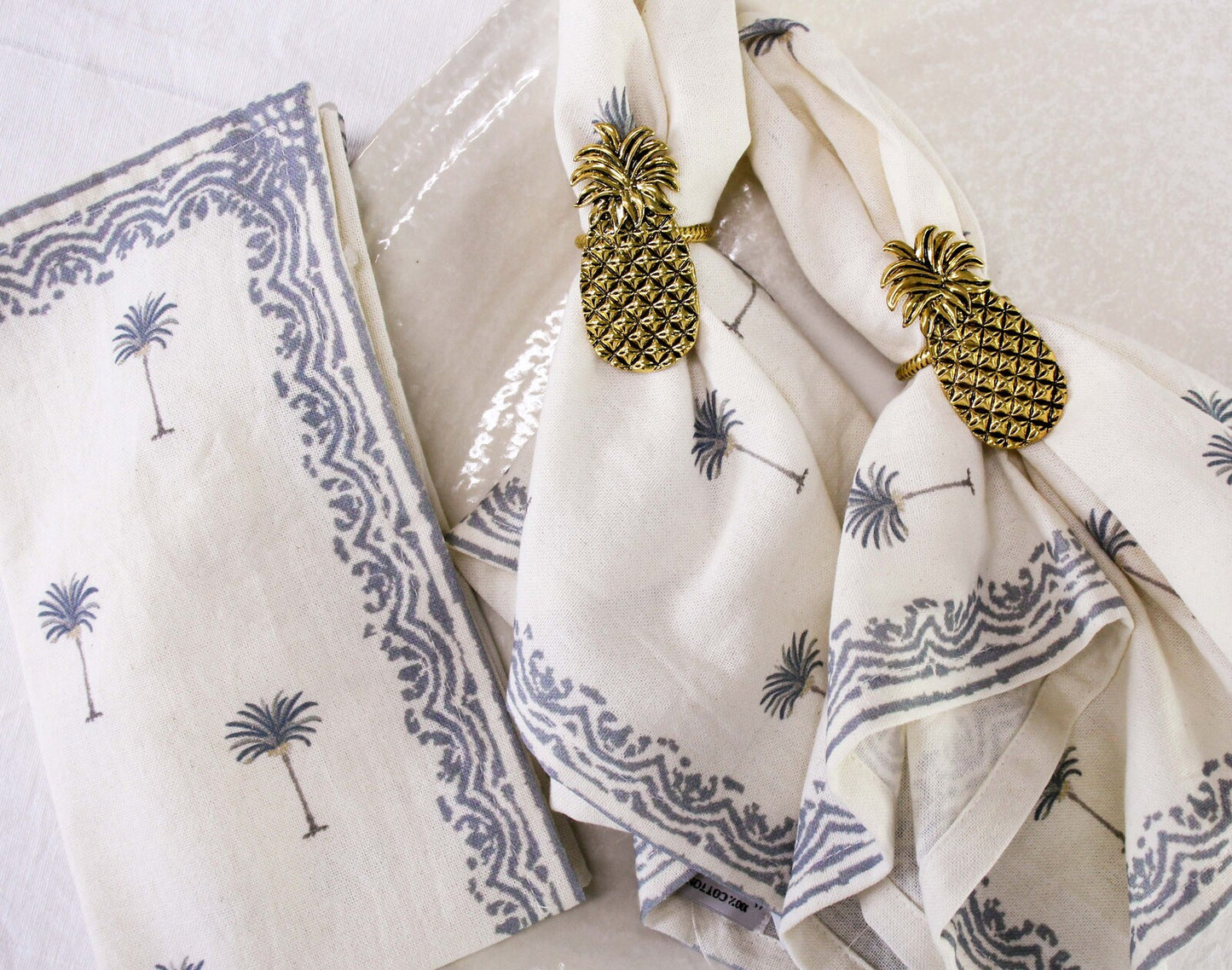 Set of 4 Palm Tree Cotton Napkins