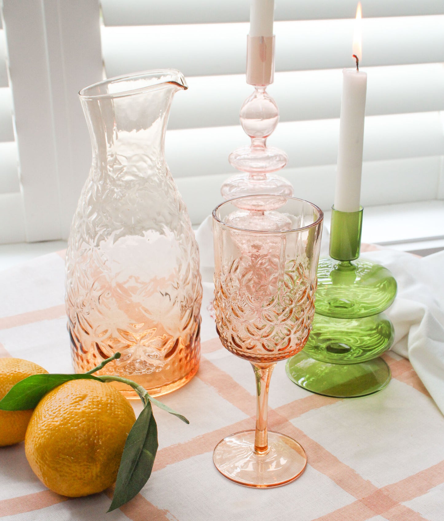 Peach Vintage Decanter Jug