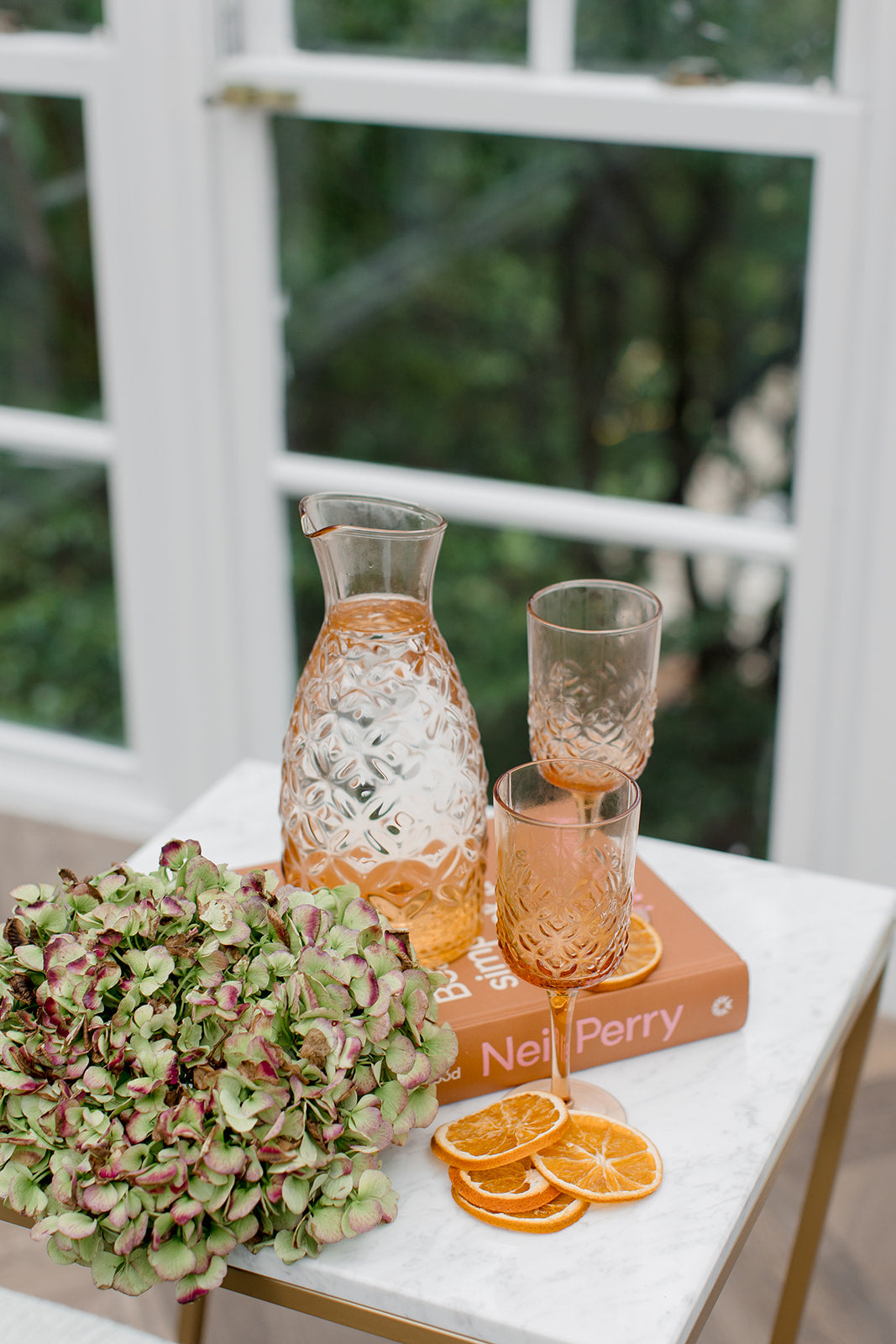 Peach Vintage Decanter Jug