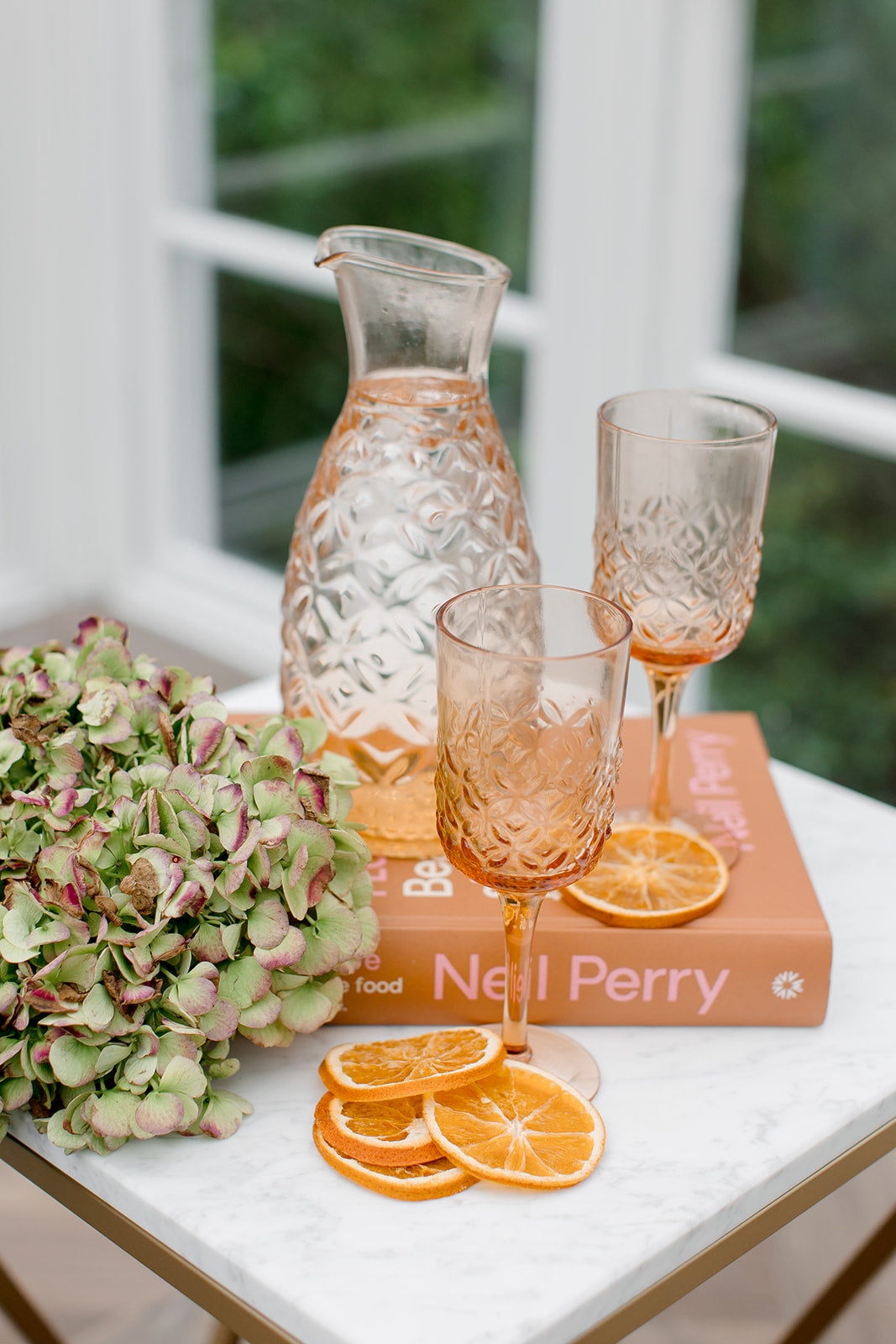 Peach Vintage Decanter Jug