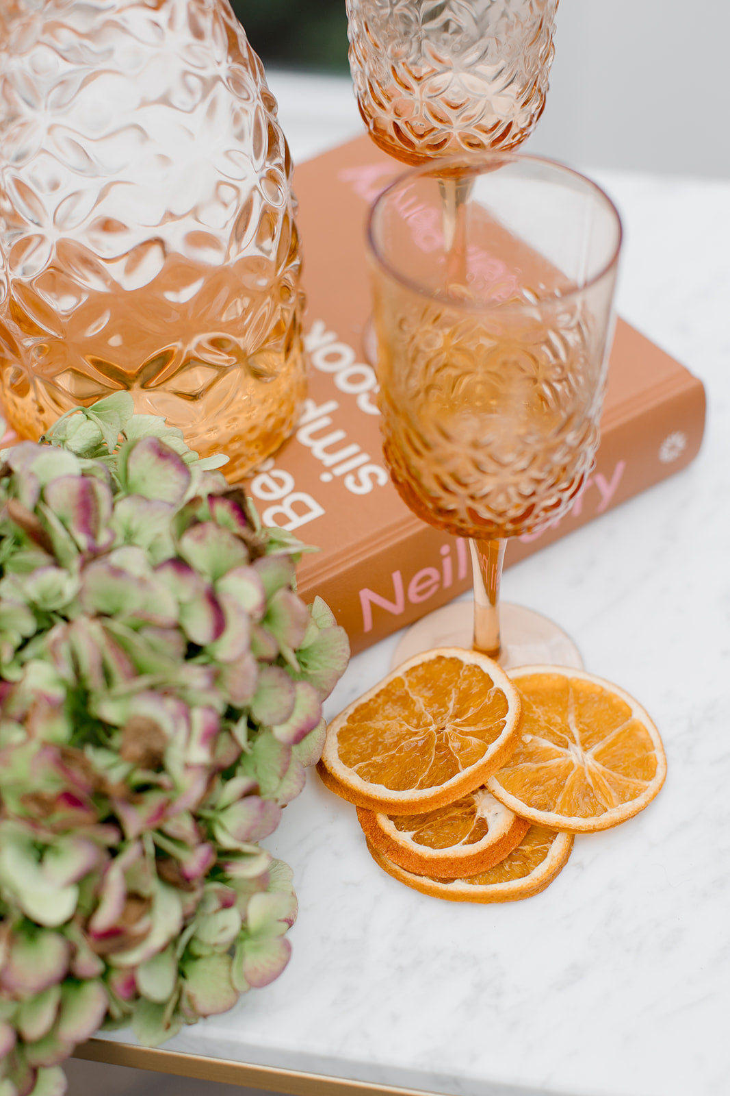 Peach Vintage Decanter Jug