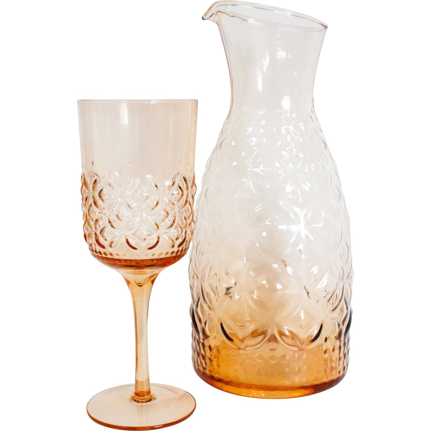 Peach Vintage set of 4 Stemware