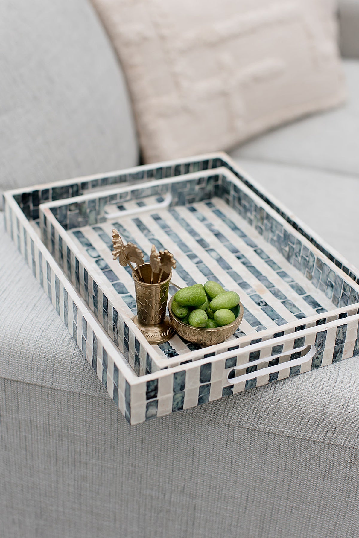 LVD Brass Mica Pearl Trinket Home Decorative Key Bowl Dish & Jewelry Bowl