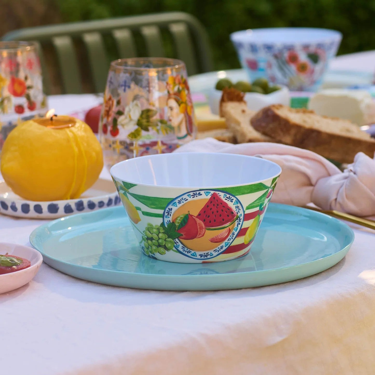 Set of 4 Melamine Italian Summer Bowls