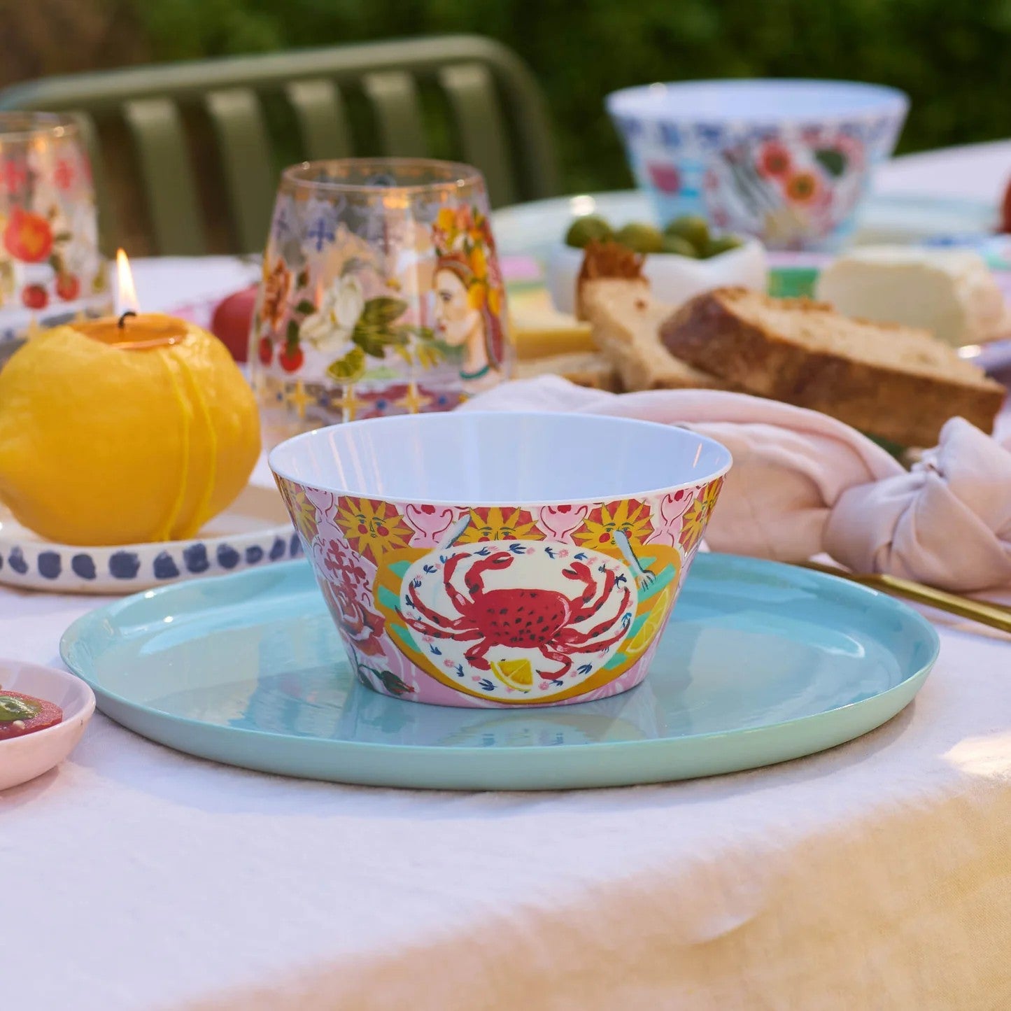 Set of 4 Melamine Italian Summer Bowls