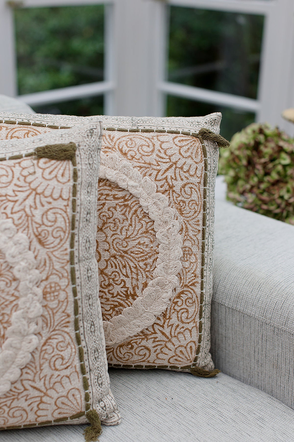 Mandala embroidered cushion multi colour 45X45CM