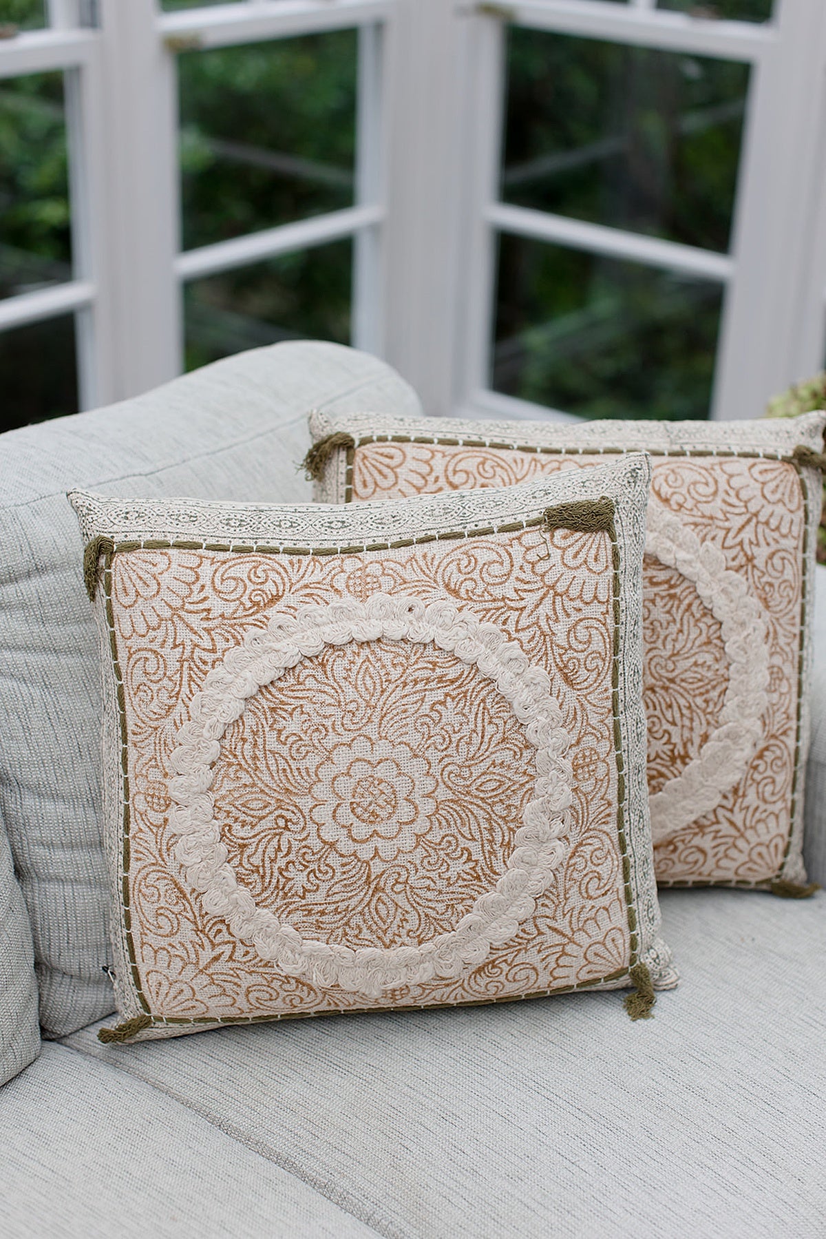 Mandala Embroidered Cushion Multi Colour 45X45CM