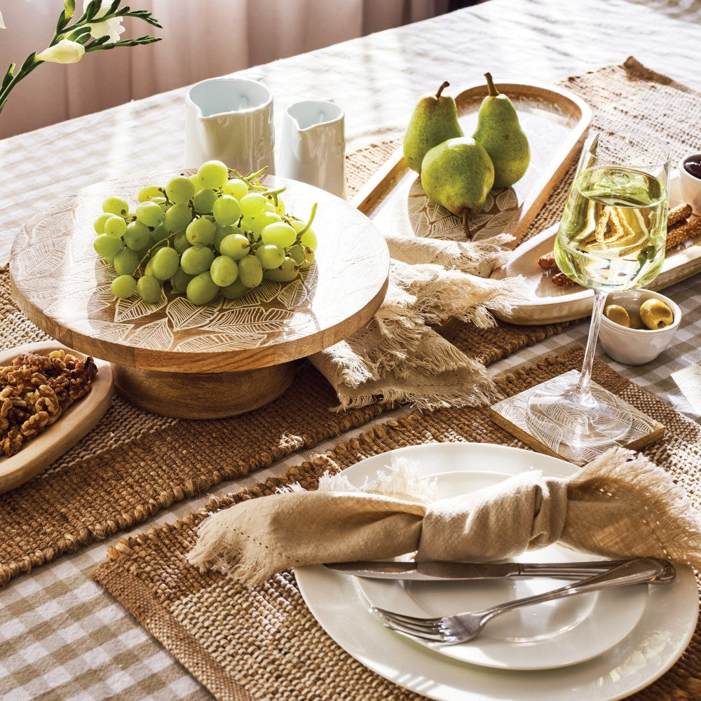 J. Elliot Maya raised cake serving plate stand 30x12 cm natural