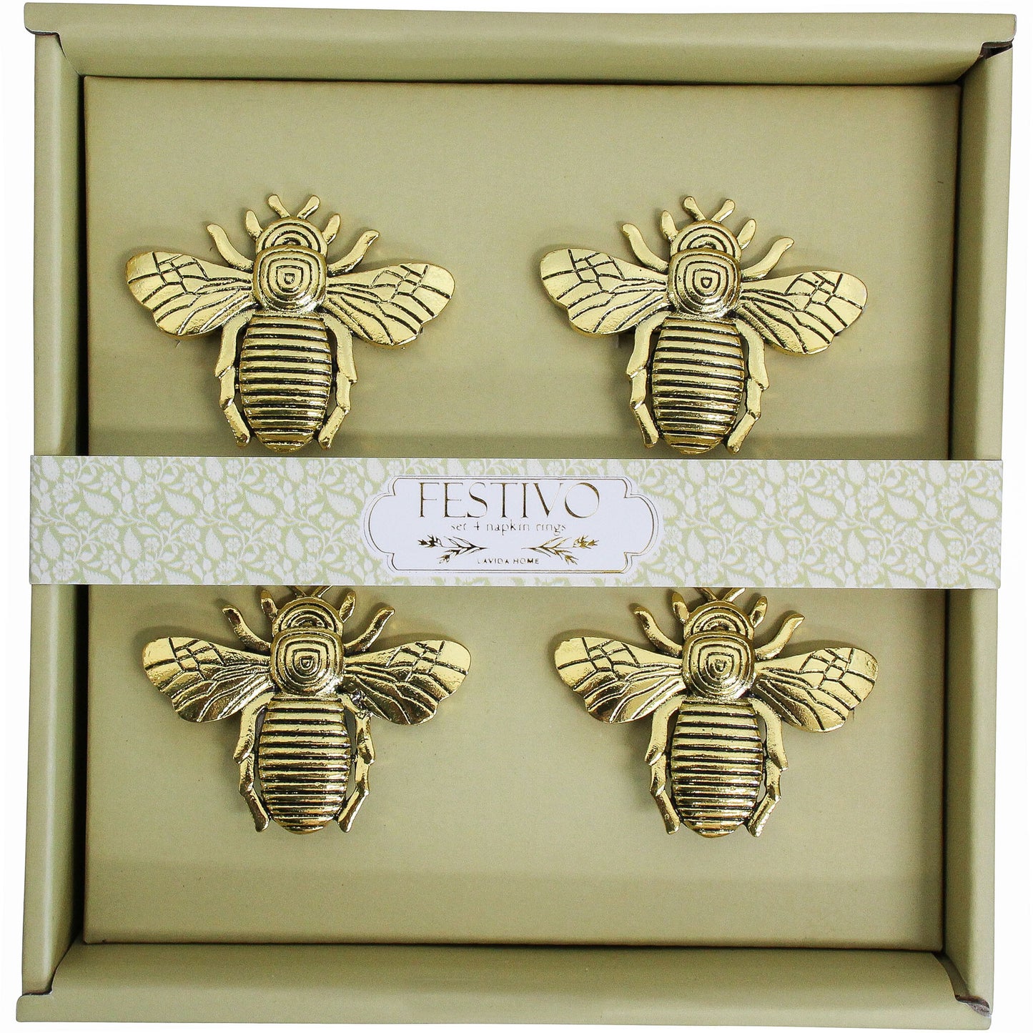 4pc Napkin Buzzing Bee Rings Dining/gatherings/occassions