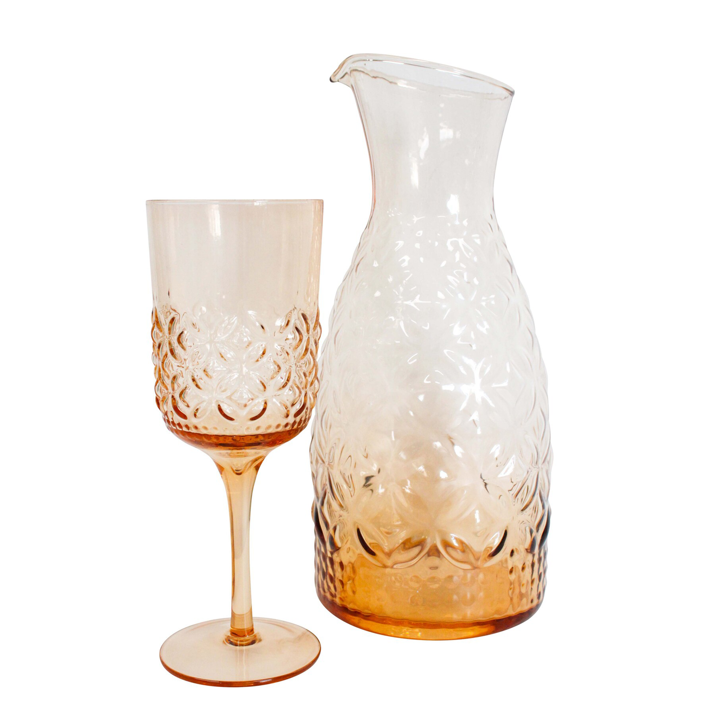 Peach /Pink Vintage Decanter Jug