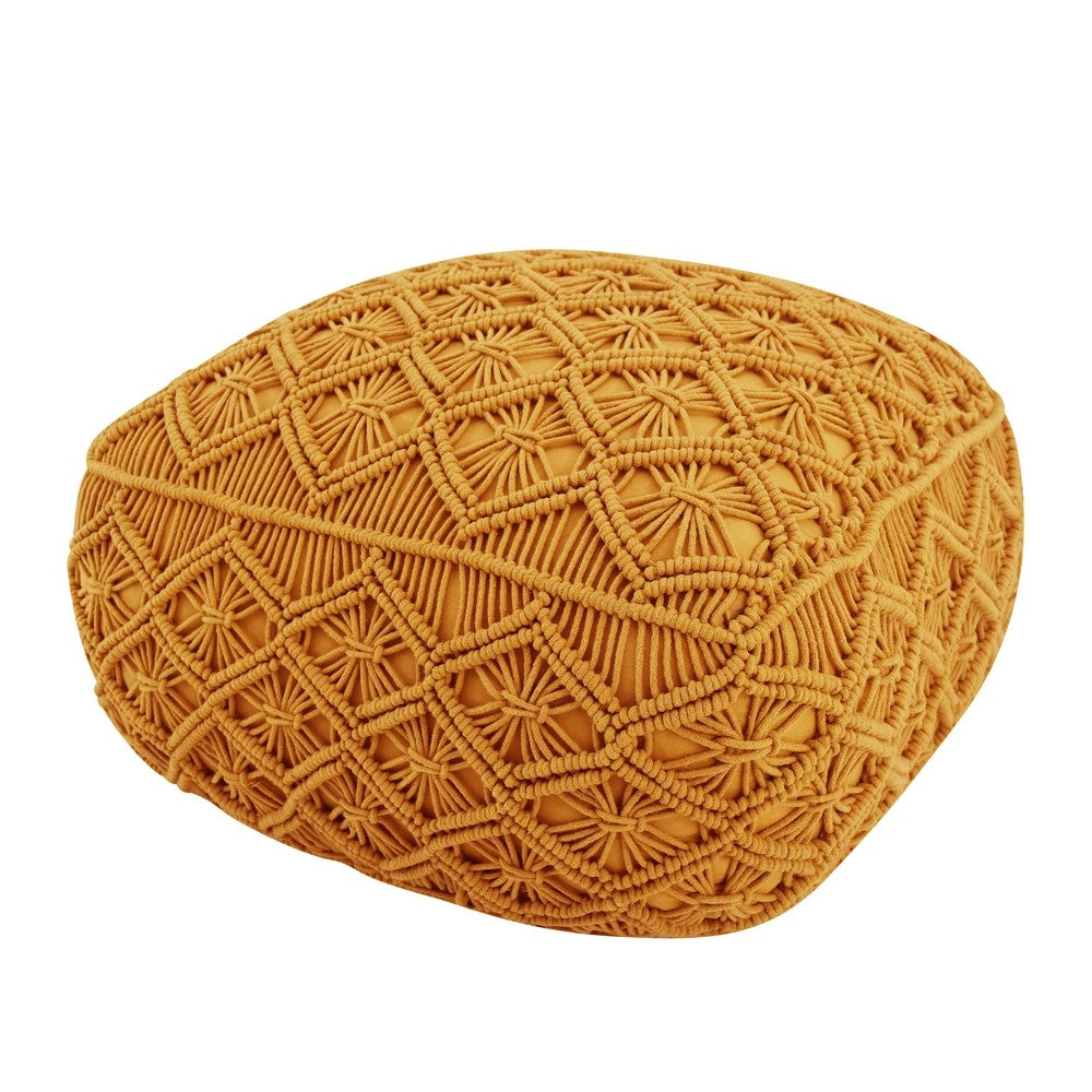 J.Elliot Petra Mustard Ottoman 60cm x 60cm x 35cm