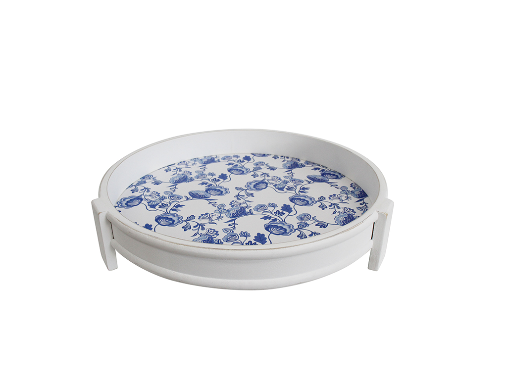 Blue and White Floral Serving/ Serving Decor Tray
