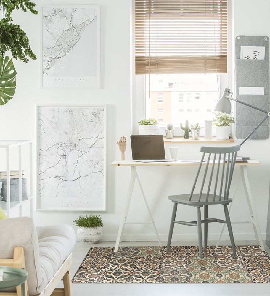 BEIJA FLOR Armenian Eclectic Amber Vinyl Floor Mat 60cm x 80cm