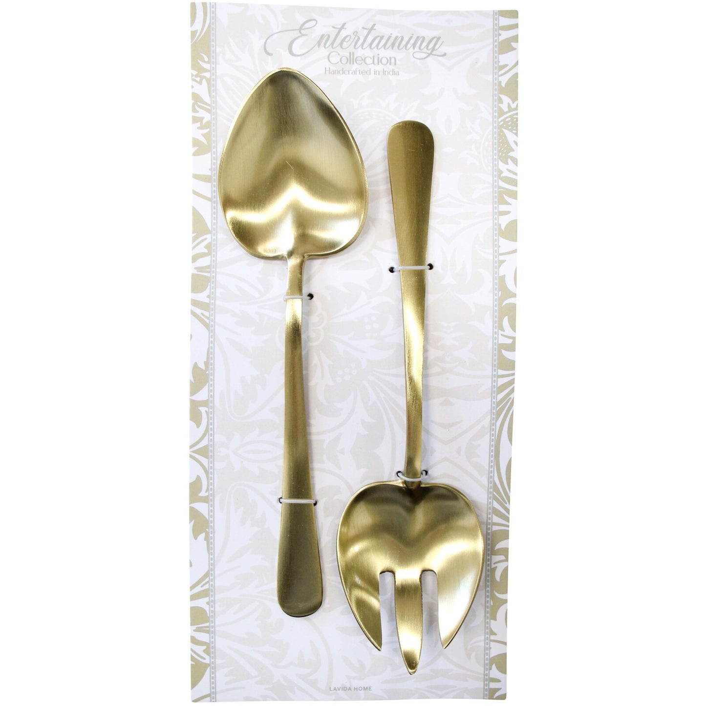 2 piece LVD Brass Classic French Style Salad Server Set