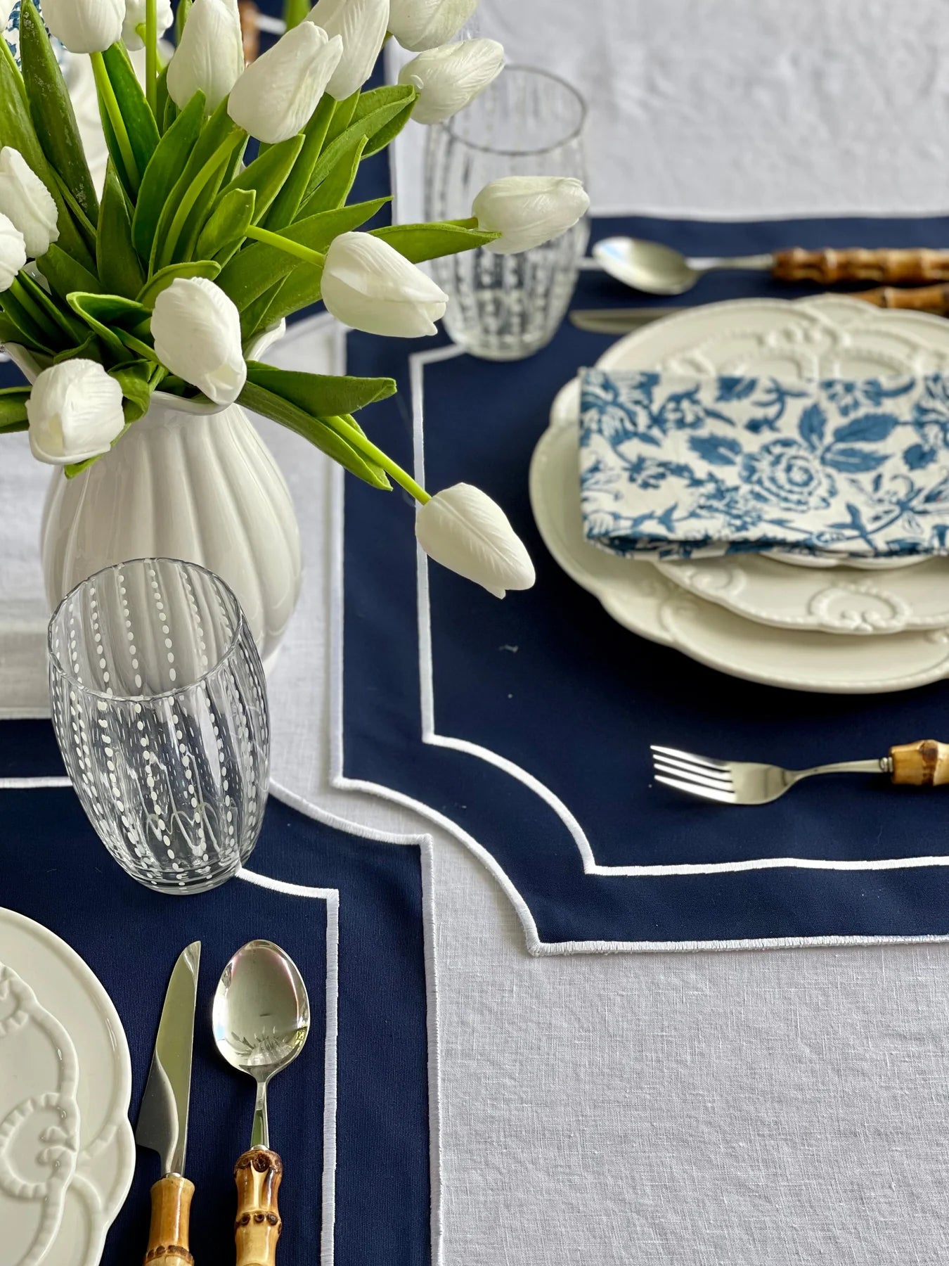 High Tea Navy 8 Piece Placemat And Napkin Set
