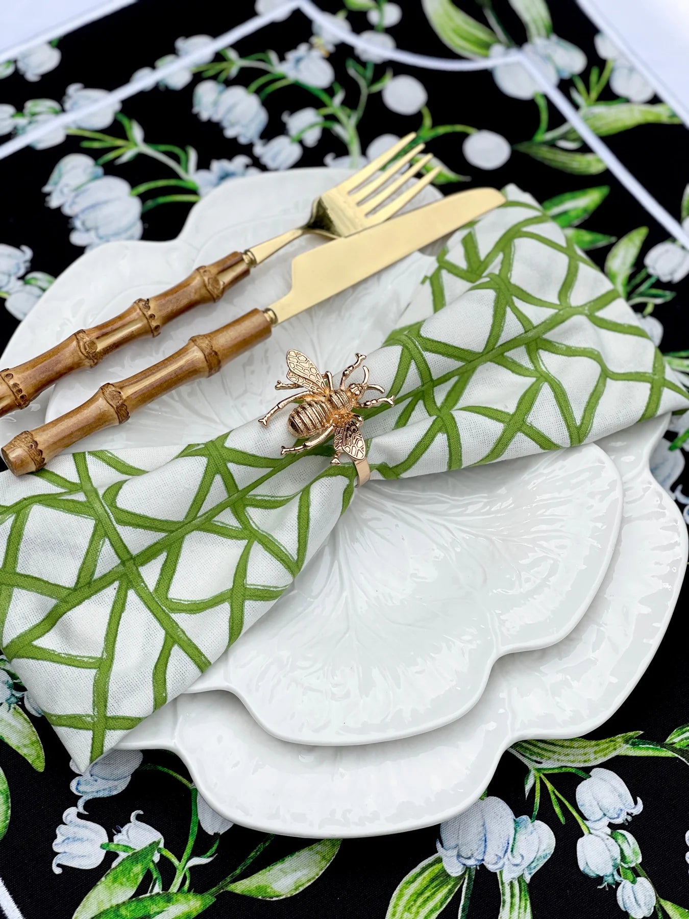 High Tea 4pc Placemat Set Winter Lily