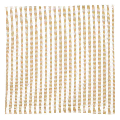 Set of 4 Beige French Maison stripe cotton napkins