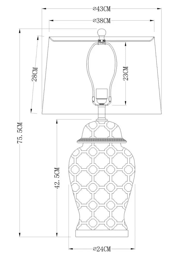 Lucca Blue & White Jar Shaped Lamp & Shade ETA 05/11/2025