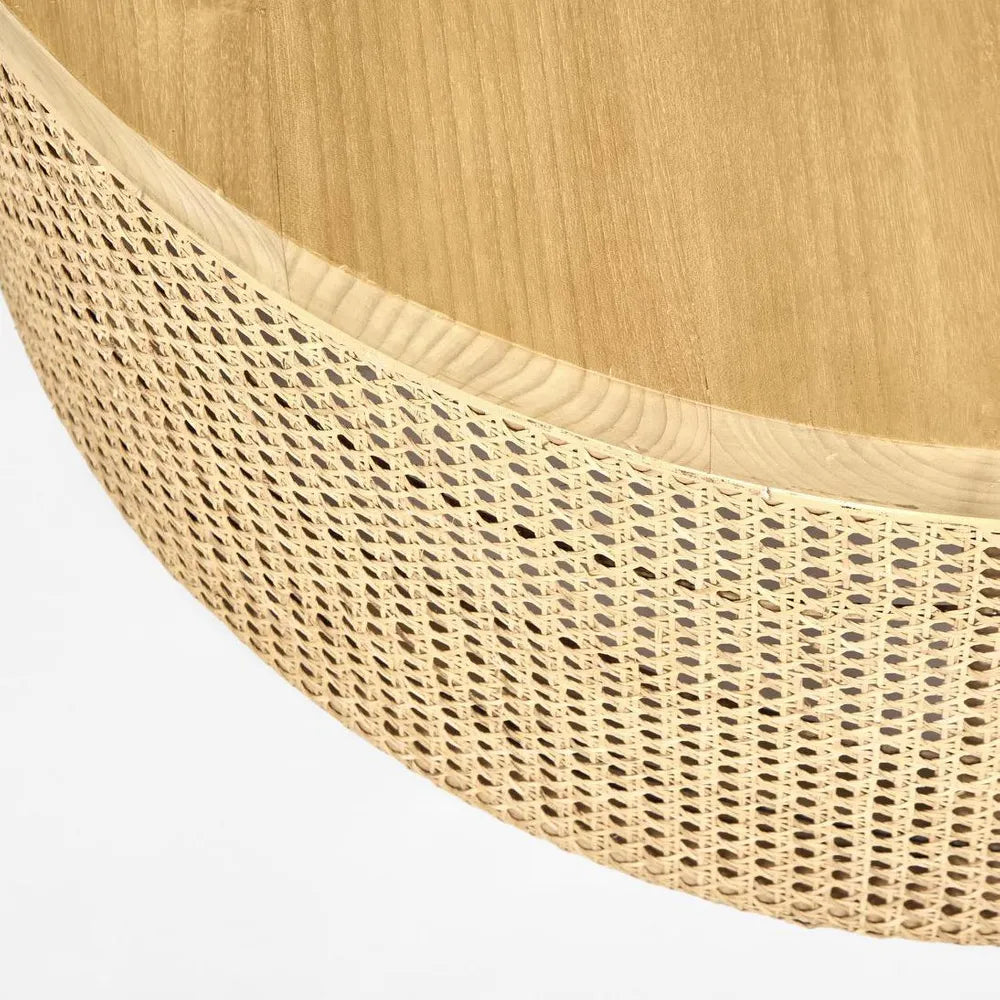 Zoe Coffee Rattan & Timber Round Natural Table