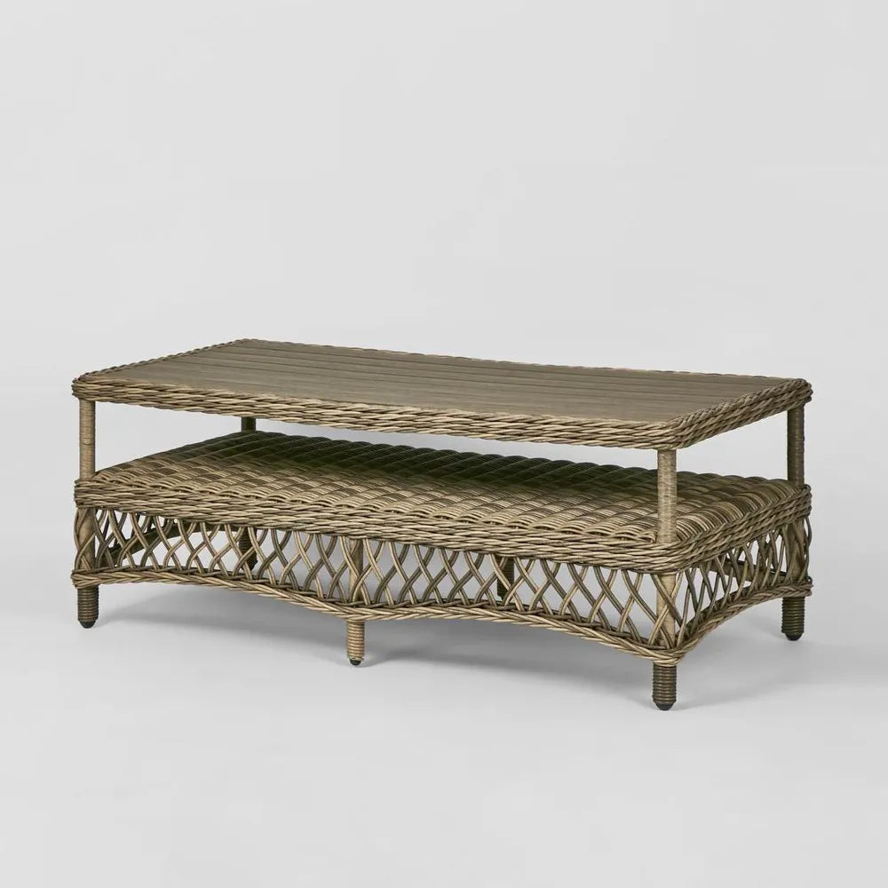 Marco Aluminium Synthetic Wicker Outdoor Coffee Table Natural