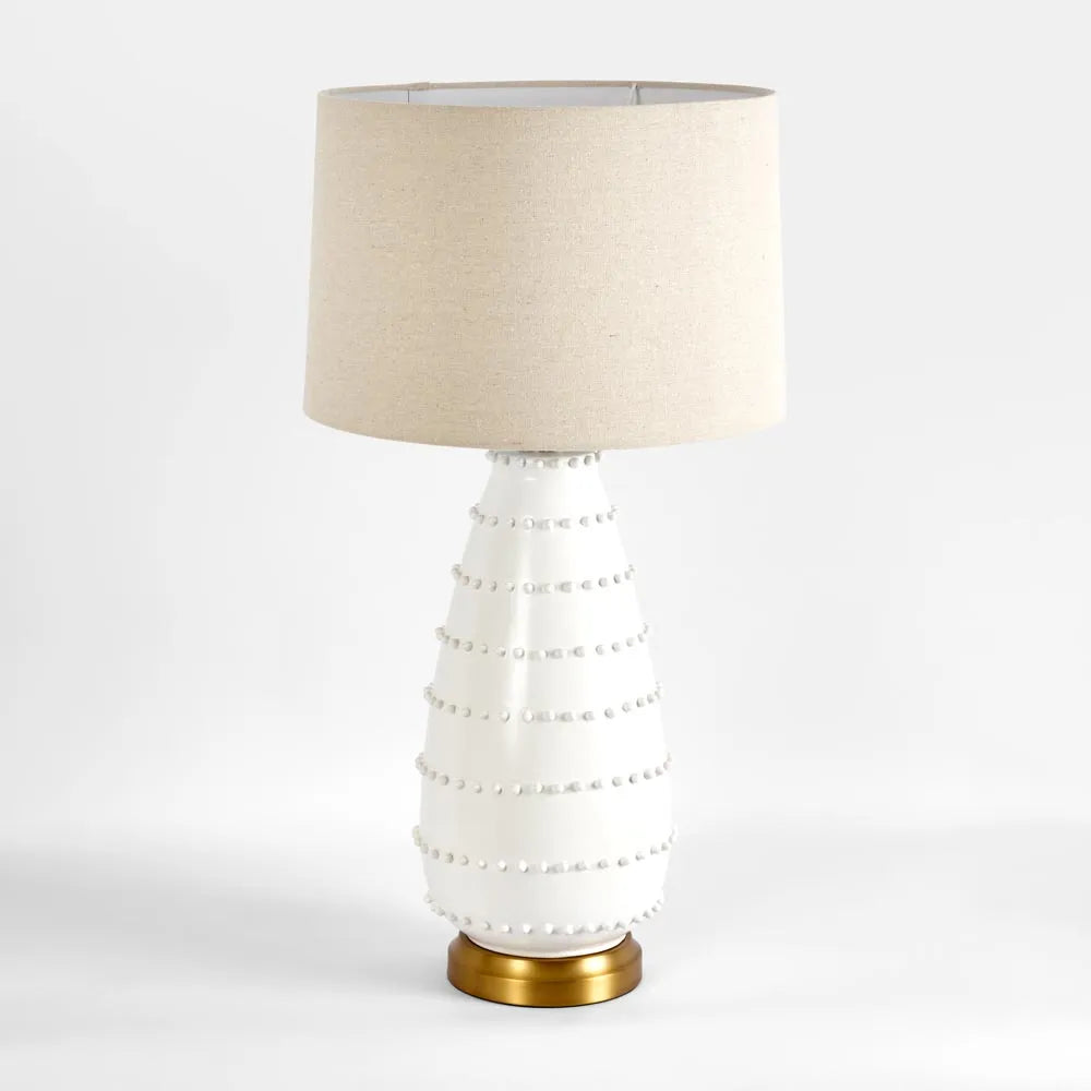 Grace White Table Lamp & Linen Shade