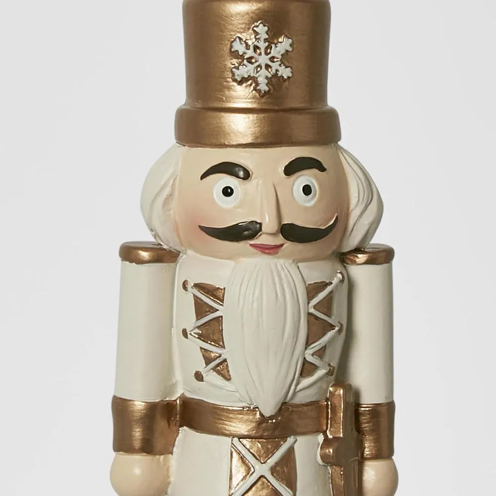 Set of 2 Christmas Golden Hanging Nutcracker Ornaments