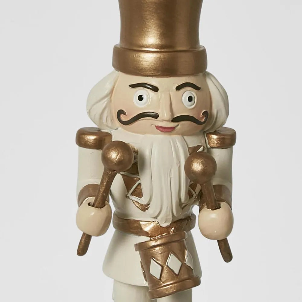 Set of 2 Christmas Golden Hanging Nutcracker Ornaments