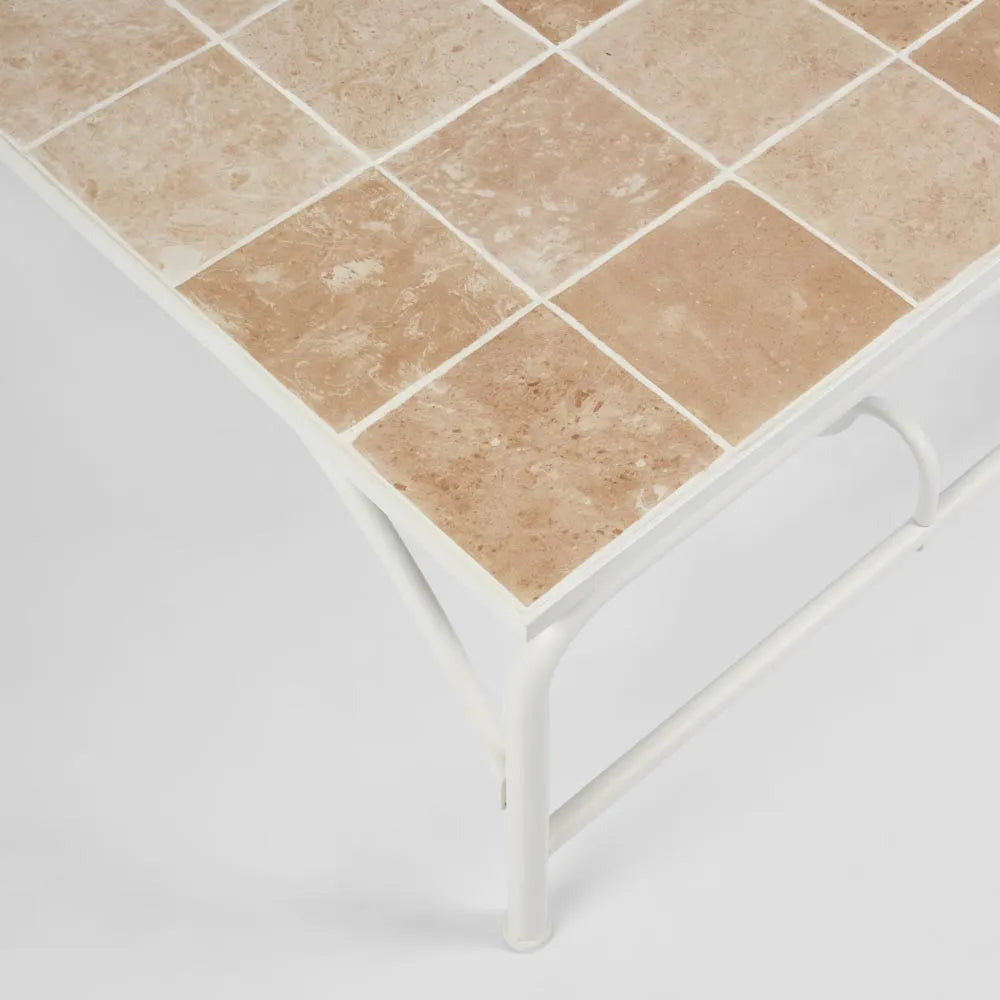Wira Coffee Table Outdoor Iron White with tiled top PRE ORDER ETA 12/11/2025