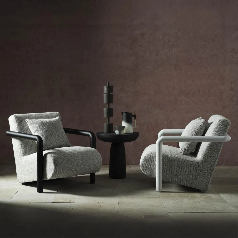 Outdoor Argo Armchair Ecru with black frame