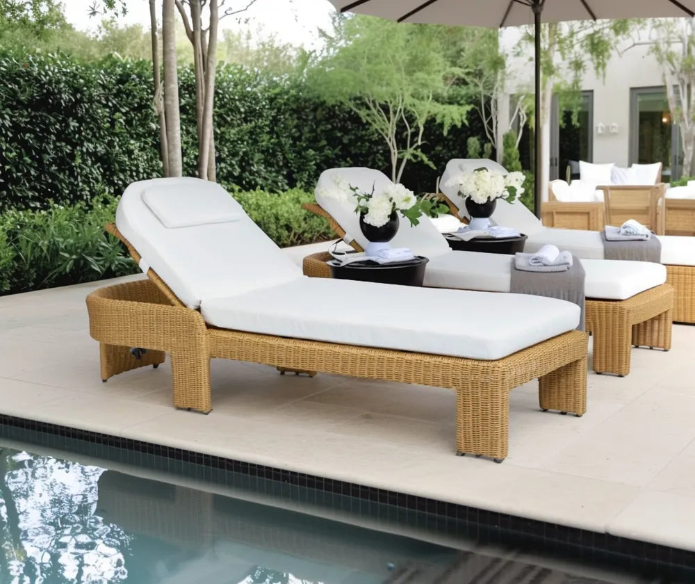 Cassius Outdoor Sunlounge Bed Natural
