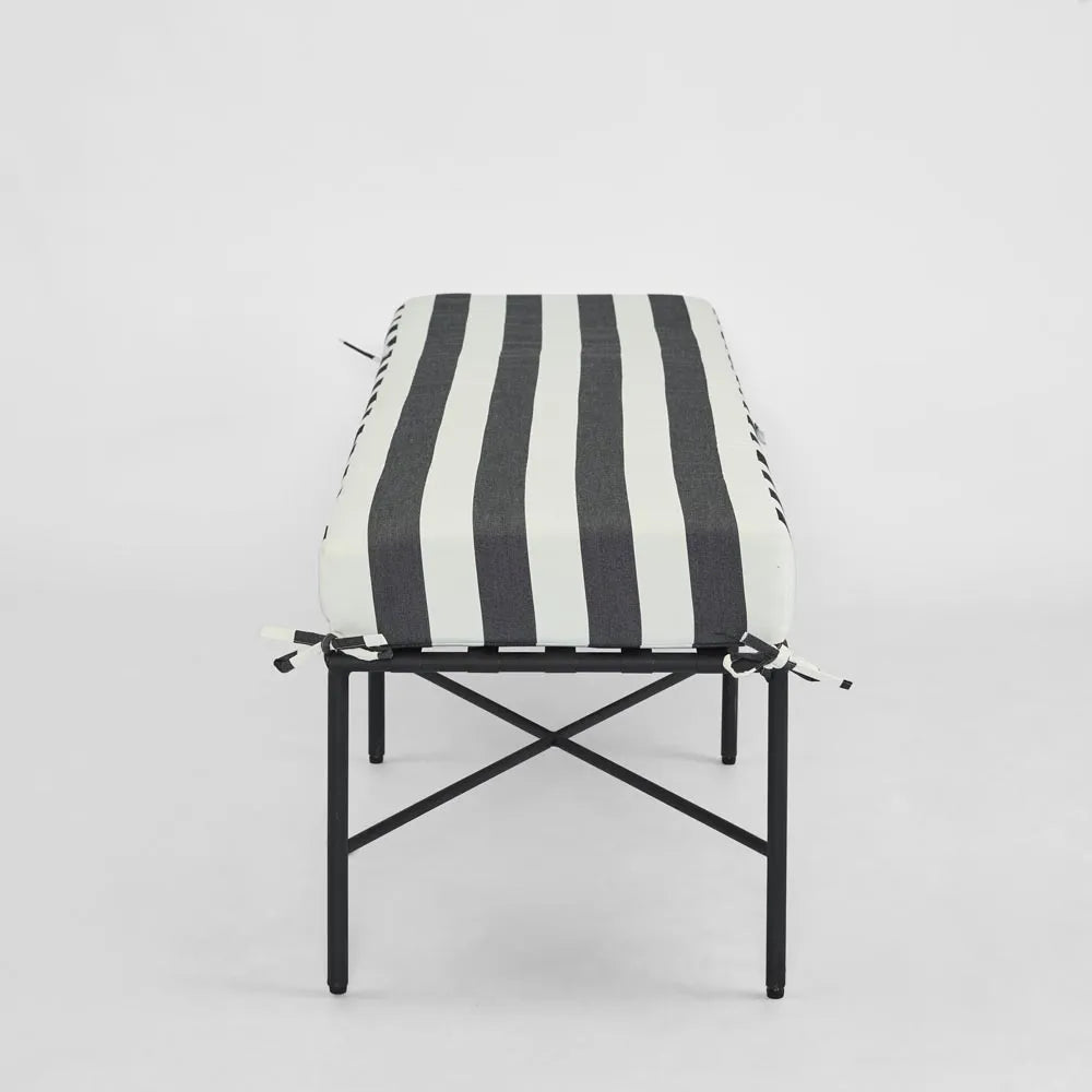 Sheffield Bench Outdoor Iron B/W Stripe Cushion PRE ORDER ETA 08/10/2025