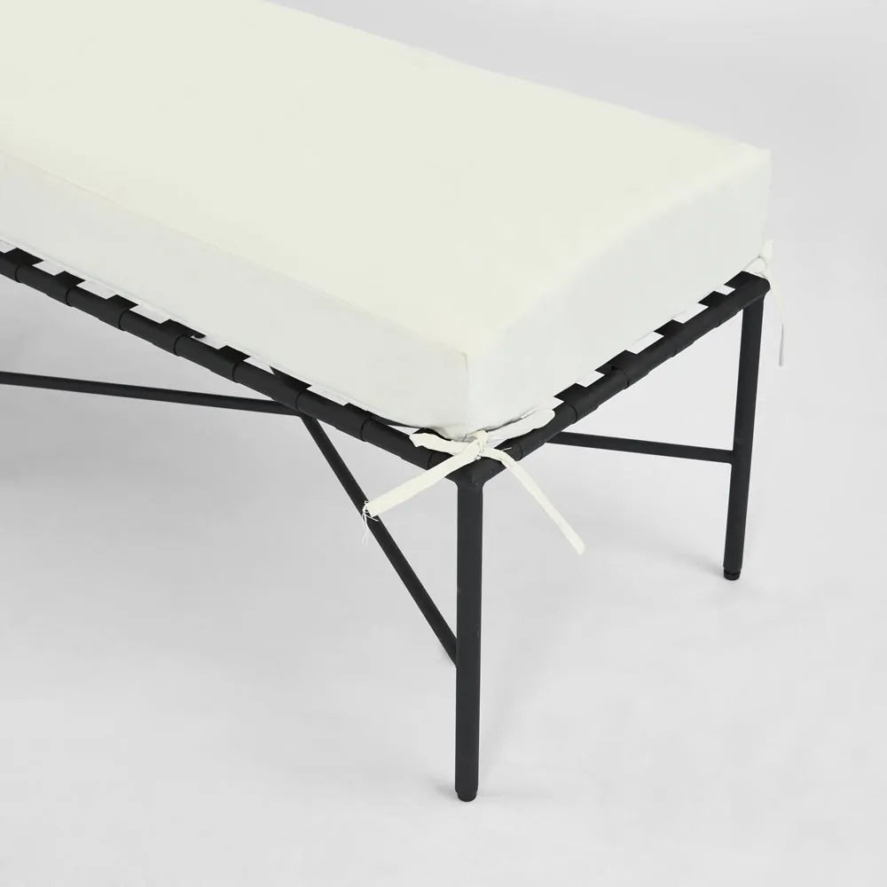 Sheffield Bench Outdoor Iron White Cushion PRE ORDER ETA 08/10/2025