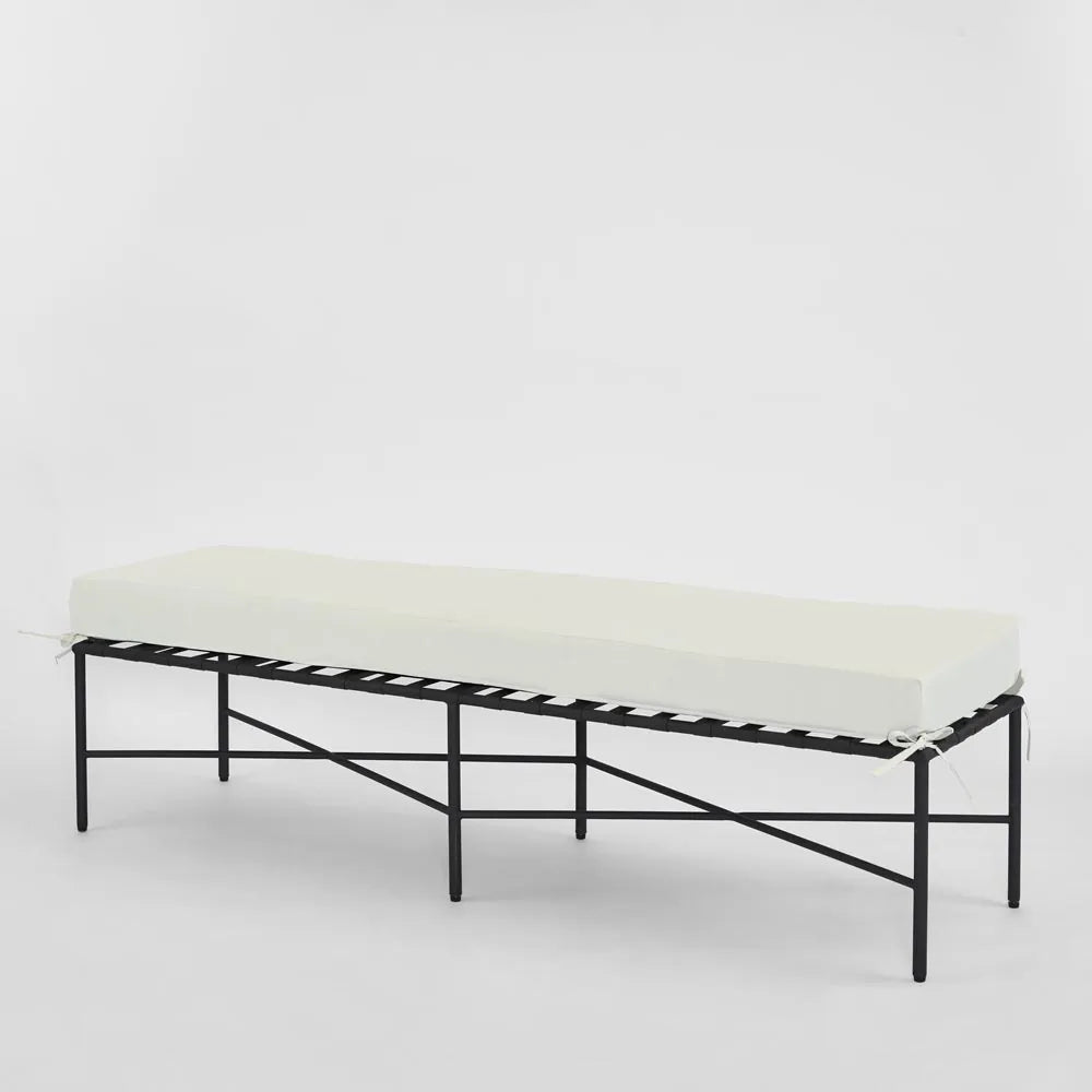 Sheffield Bench Outdoor Iron White Cushion PRE ORDER ETA 08/10/2025